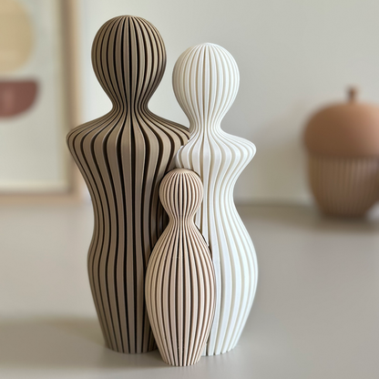 Statuette famille personnalisée automne – composition couple et 1 enfant
