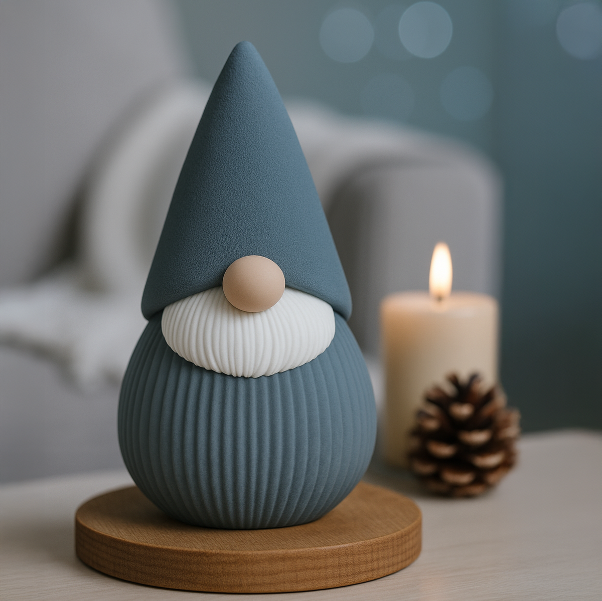 Decorative Christmas Gnome – 3D printed figurine, modern design and unique colors