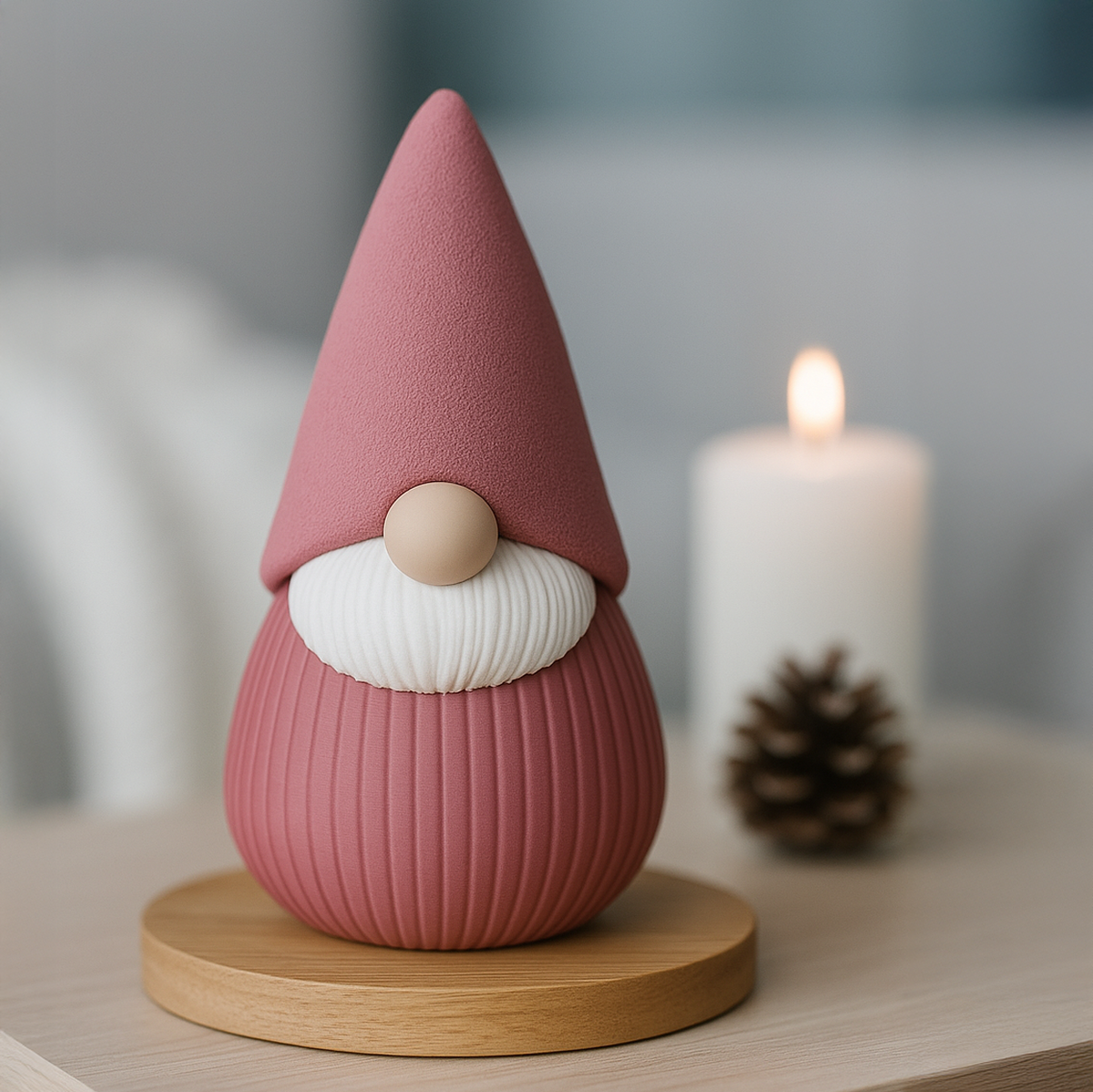 Decorative Christmas Gnome – 3D printed figurine, modern design and unique colors