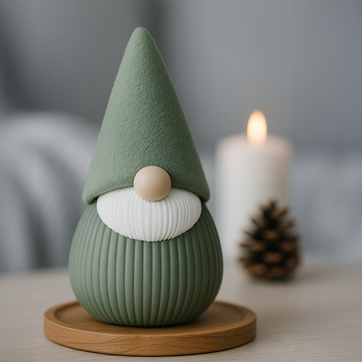 Gnome décoratif de Noël imprimé en 3D, style moderne et coloris variés